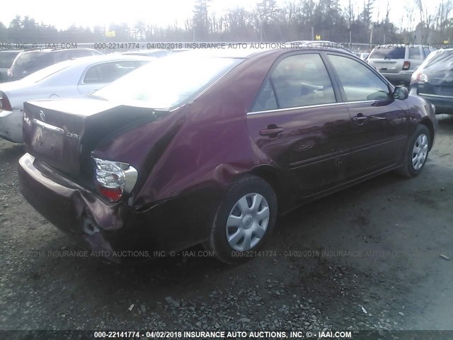 4T1BE32KX3U241468 - 2003 TOYOTA CAMRY LE/XLE/SE BURGUNDY photo 4