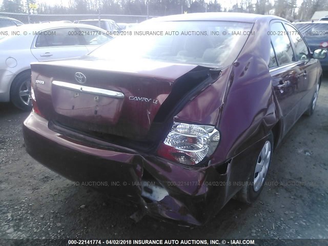 4T1BE32KX3U241468 - 2003 TOYOTA CAMRY LE/XLE/SE BURGUNDY photo 6