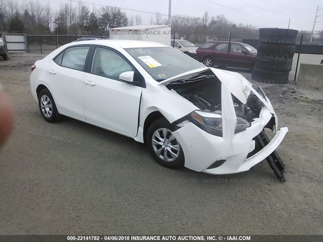 5YFBURHEXFP343219 - 2015 TOYOTA COROLLA L/LE/LE PLS/PRM/S/S PLS WHITE photo 1