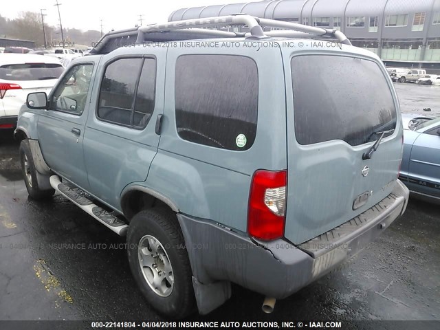 5N1ED28Y71C581637 - 2001 NISSAN XTERRA XE/SE BLUE photo 3