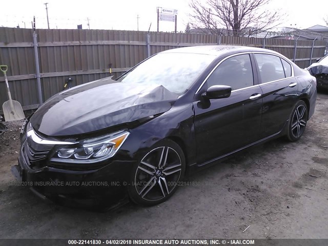 1HGCR2F52HA296809 - 2017 HONDA ACCORD SPORT შავი ფოტო 2