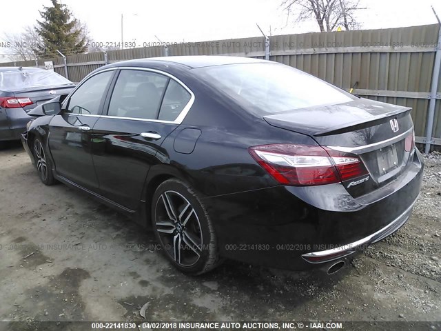 1HGCR2F52HA296809 - 2017 HONDA ACCORD SPORT BLACK photo 3