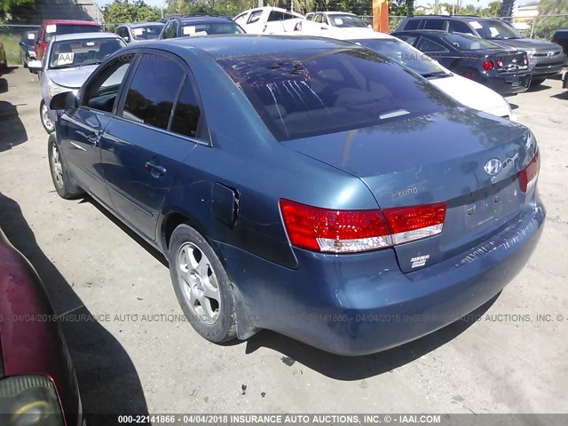 5NPEU46C36H057646 - 2006 HYUNDAI SONATA GLS/LX BLUE photo 3