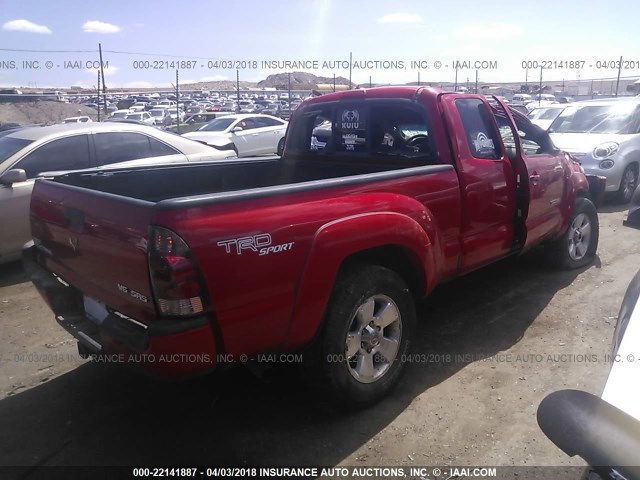 5TEUU42N66Z165971 - 2006 TOYOTA TACOMA ACCESS CAB Қызыл фото 4