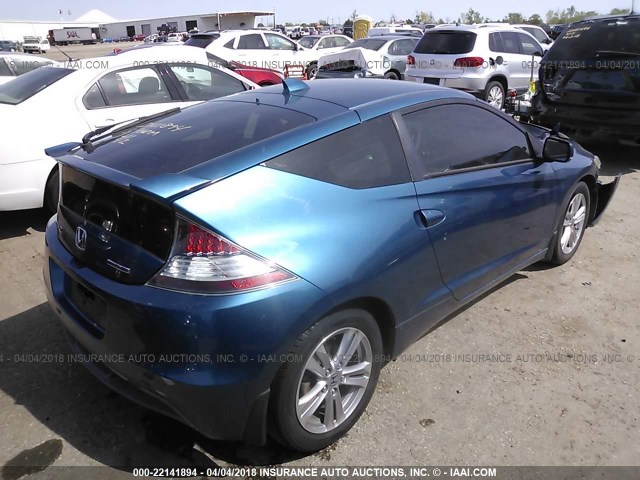 JHMZF1D65BS000513 - 2011 HONDA CR-Z EX Light Blue photo 4