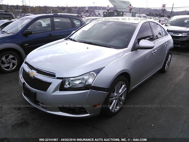 1G1PH5SC0C7273794 - 2012 CHEVROLET CRUZE LTZ SILVER photo 2