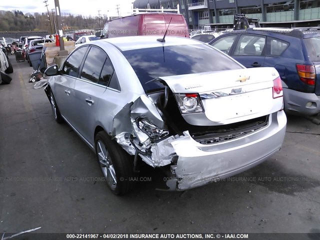 1G1PH5SC0C7273794 - 2012 CHEVROLET CRUZE LTZ SILVER photo 3