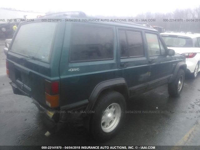 1J4FJ68S7TL325614 - 1996 JEEP CHEROKEE SPORT/CLASSIC მწვანე ფოტო 4