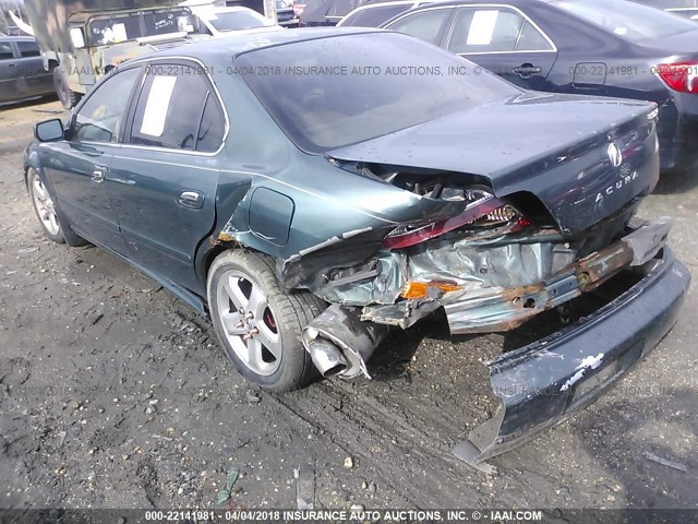 19UUA56823A014491 - 2003 ACURA 3.2TL TYPE-S GREEN photo 3