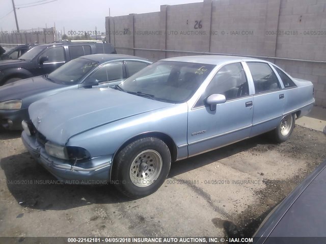 1G1BL53E0NR127928 - 1992 CHEVROLET CAPRICE BLUE photo 2