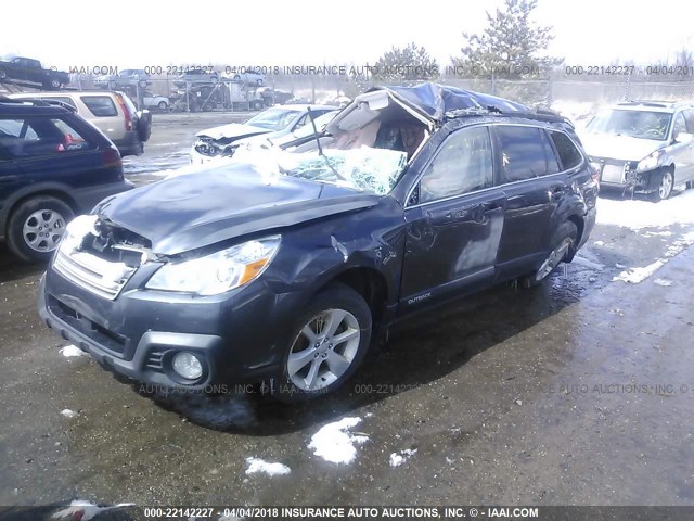 4S4BRCCC1D3264365 - 2013 SUBARU OUTBACK 2.5I PREMIUM GRAY photo 2