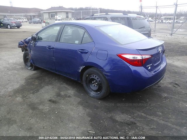 2T1BURHE2EC151839 - 2014 TOYOTA COROLLA L/LE/LE PLS/PRM/S/S PLS BLUE photo 3