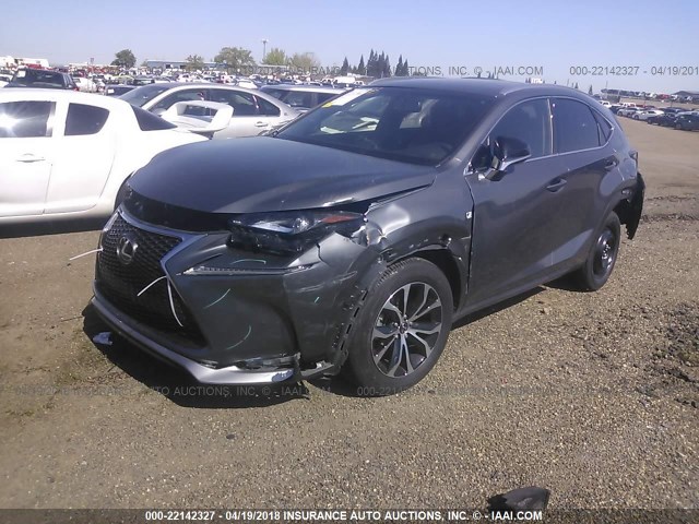 JTJYARBZ6H2079624 - 2017 LEXUS NX 200T/BASE/F SPORT GRAY photo 2