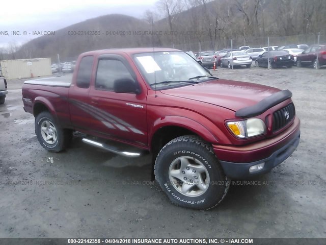 5TEWM72N62Z082920 - 2002 TOYOTA TACOMA XTRACAB RED photo 1