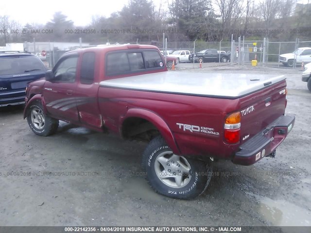 5TEWM72N62Z082920 - 2002 TOYOTA TACOMA XTRACAB RED photo 3