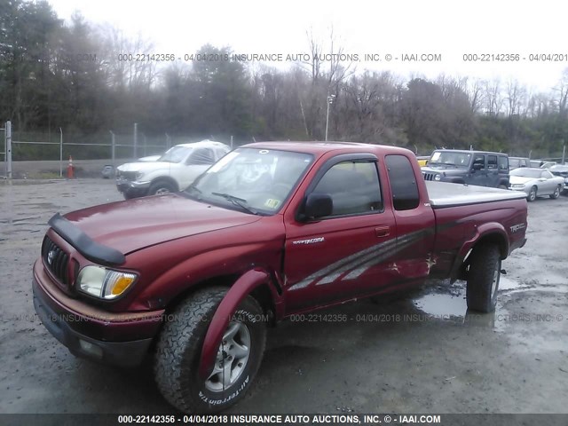 5TEWM72N62Z082920 - 2002 TOYOTA TACOMA XTRACAB RED photo 6