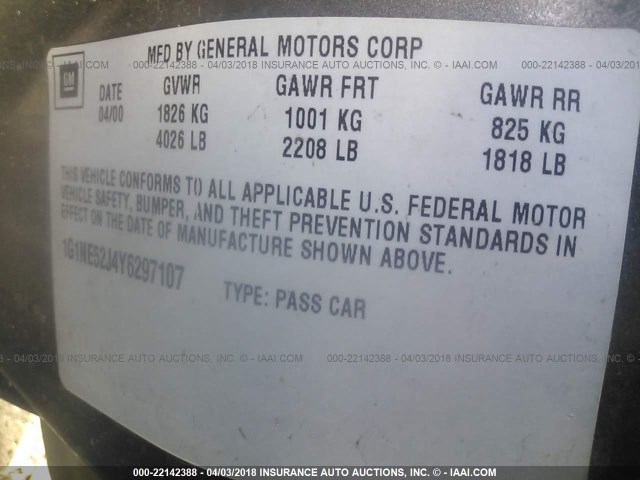 1G1NE52J4Y6297107 - 2000 CHEVROLET MALIBU LS ყავისფერი ფოტო 9