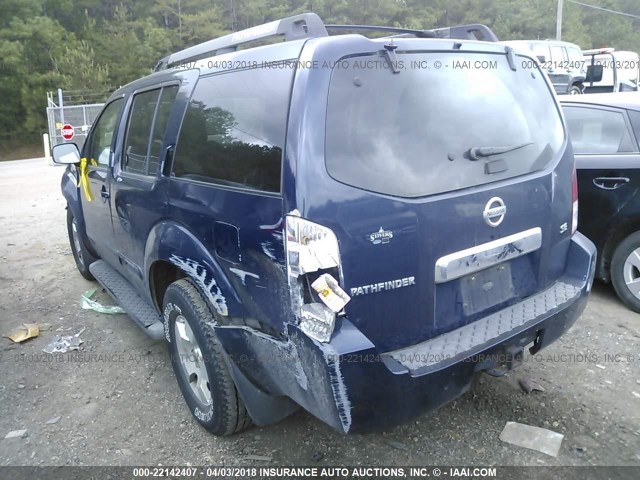 5N1AR18U26C618625 - 2006 NISSAN PATHFINDER LE/SE/XE Dark Blue photo 3