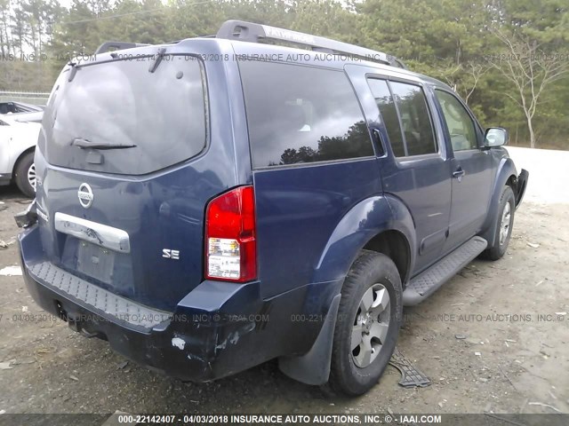 5N1AR18U26C618625 - 2006 NISSAN PATHFINDER LE/SE/XE Dark Blue photo 4