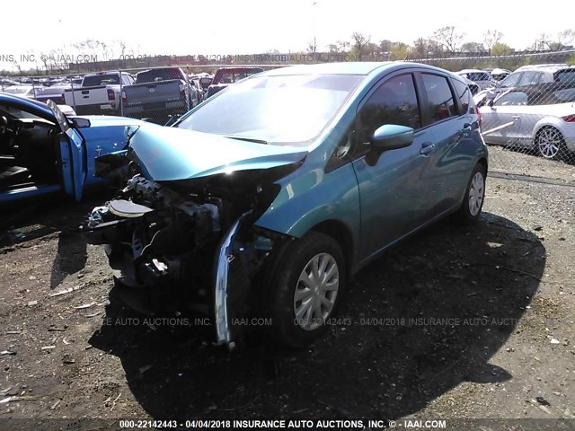 3N1CE2CP7FL394226 - 2015 NISSAN VERSA NOTE S/S PLUS/SV/SL/SR TEAL photo 2