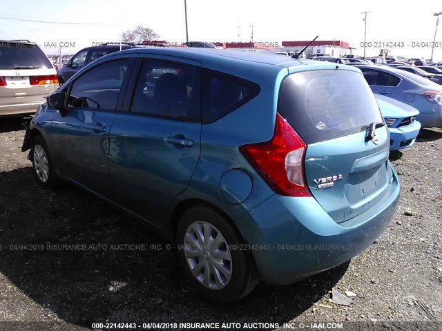 3N1CE2CP7FL394226 - 2015 NISSAN VERSA NOTE S/S PLUS/SV/SL/SR TEAL photo 3