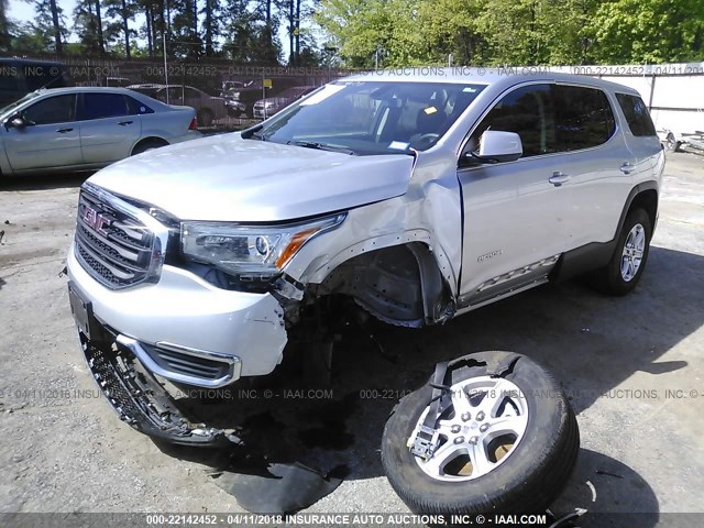 1GKKNKLA1HZ176982 - 2017 GMC ACADIA SLE SILVER photo 2