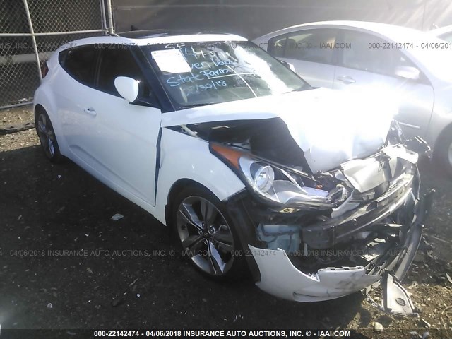 KMHTC6AD5DU123960 - 2013 HYUNDAI VELOSTER WHITE photo 1