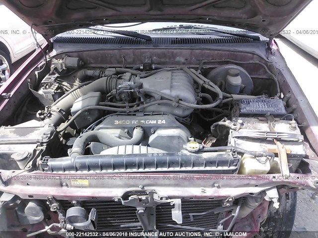 5TEGN92N24Z426596 - 2004 TOYOTA TACOMA DOUBLE CAB PRERUNNER RED photo 10
