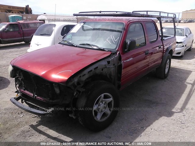 5TEGN92N24Z426596 - 2004 TOYOTA TACOMA DOUBLE CAB PRERUNNER RED photo 2