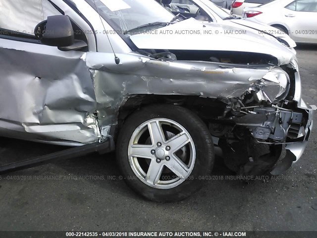 1J8FT47077D427248 - 2007 JEEP COMPASS SILVER photo 6