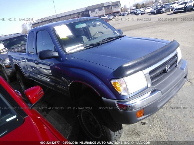 4TAWM72N7YZ669322 - 2000 TOYOTA TACOMA XTRACAB BLUE photo 1