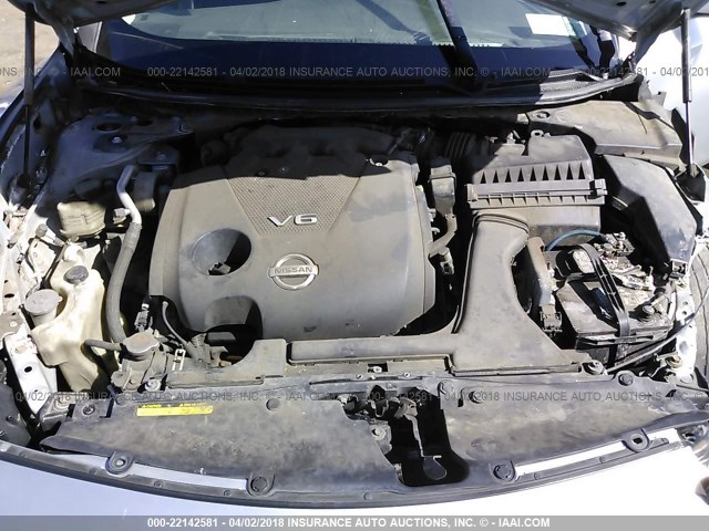 1N4AA5AP5CC825812 - 2012 NISSAN MAXIMA S/SV SILVER photo 10