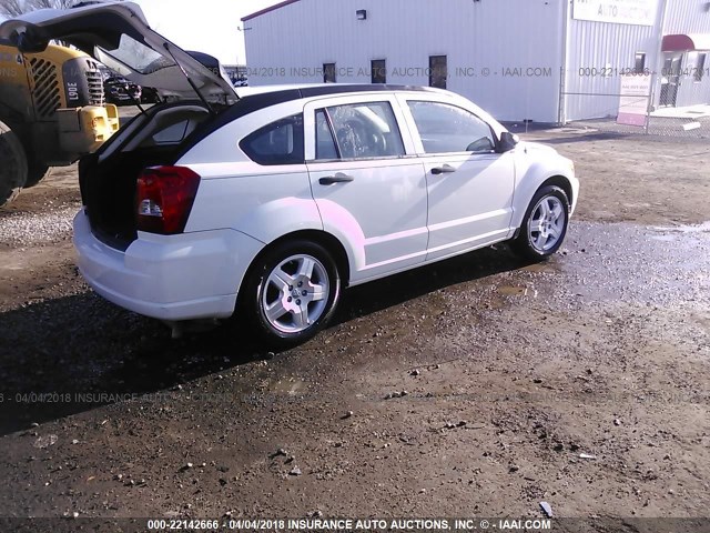 1B3HB48B28D651503 - 2008 DODGE CALIBER SXT WHITE photo 4