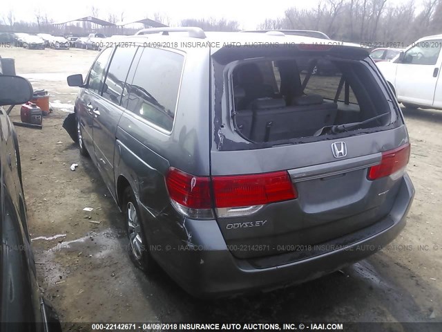 5FNRL38609B403760 - 2009 HONDA ODYSSEY EXL ნაცრისფერი ფოტო 3