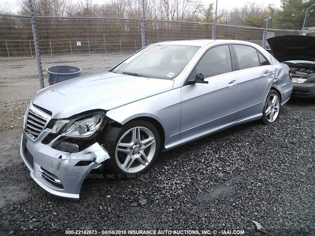 WDDHF8JBXDA687297 - 2013 MERCEDES-BENZ E 350 4MATIC BLUE photo 2