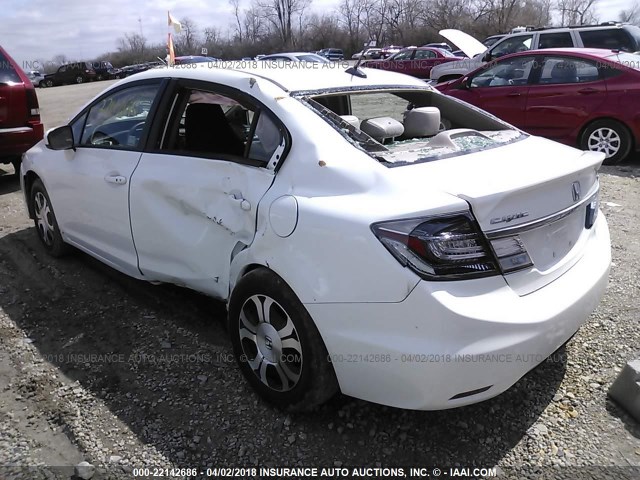 19XFB4F22EE001217 - 2014 HONDA CIVIC HYBRID WHITE photo 3