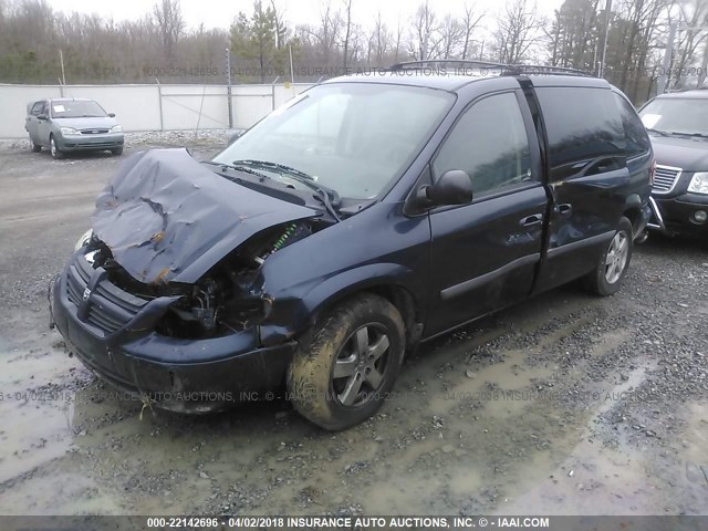 1D4GP45RX7B126876 - 2007 DODGE CARAVAN SXT BLUE photo 2