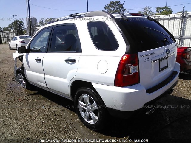 KNDJF724797562493 - 2009 KIA SPORTAGE LX WHITE photo 3