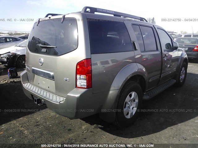 5N1AR18U56C658665 - 2006 NISSAN PATHFINDER LE/SE/XE GRAY photo 4