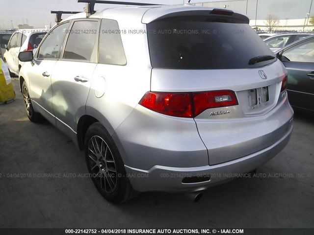 5J8TB185X8A016307 - 2008 ACURA RDX TECHNOLOGY SILVER photo 3