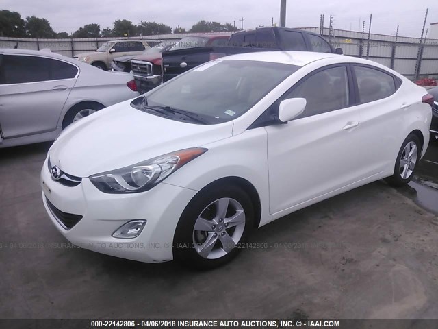 5NPDH4AEXDH167079 - 2013 HYUNDAI ELANTRA GLS/LIMITED WHITE photo 2