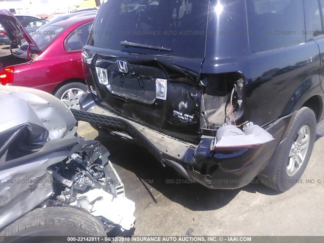 5FNYF18515B066251 - 2005 HONDA PILOT EXL BLACK photo 6