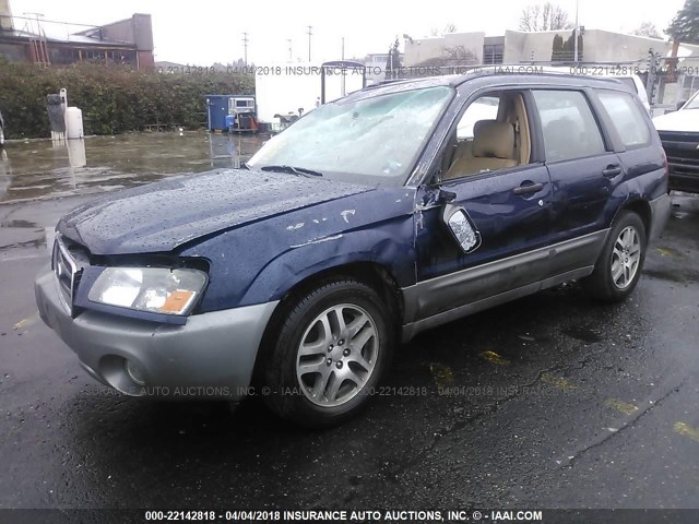 JF1SG67685H740511 - 2005 SUBARU FORESTER 2.5XS LL BEAN Dark Blue photo 2