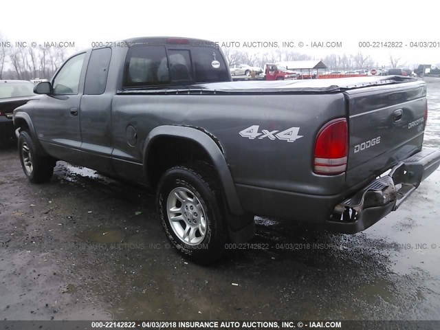 1D7HG12X23S300037 - 2003 DODGE DAKOTA SXT GRAY photo 3