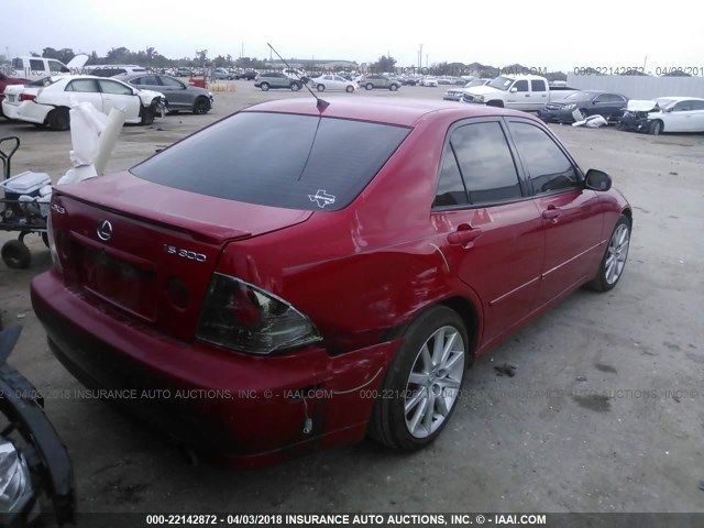 JTHBD192220044395 - 2002 LEXUS IS 300 RED photo 4