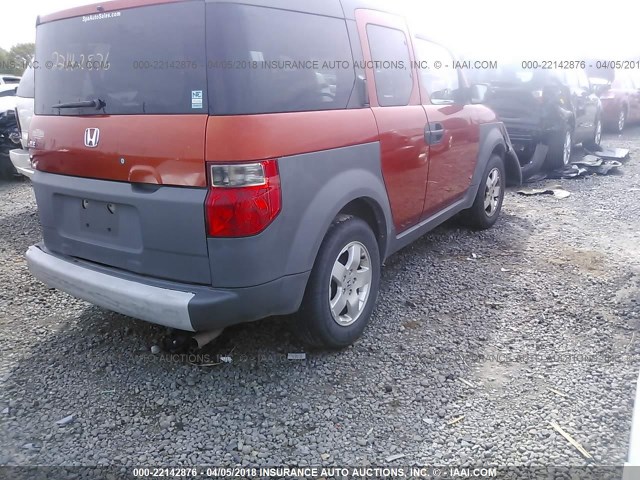 5J6YH28543L049335 - 2003 HONDA ELEMENT EX ORANGE photo 4