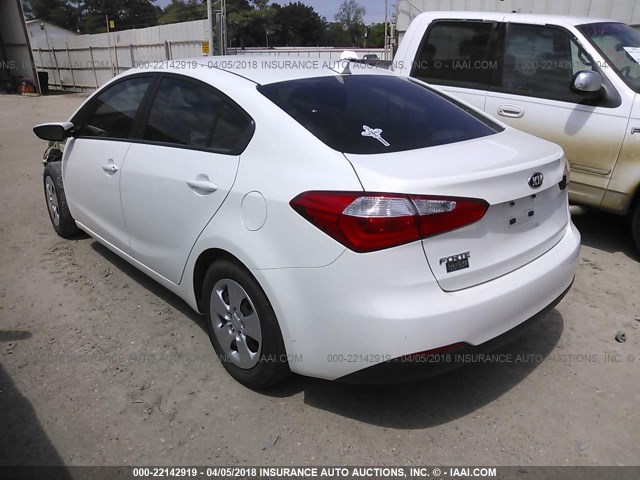 KNAFK4A64G5607155 - 2016 KIA FORTE LX WHITE photo 3