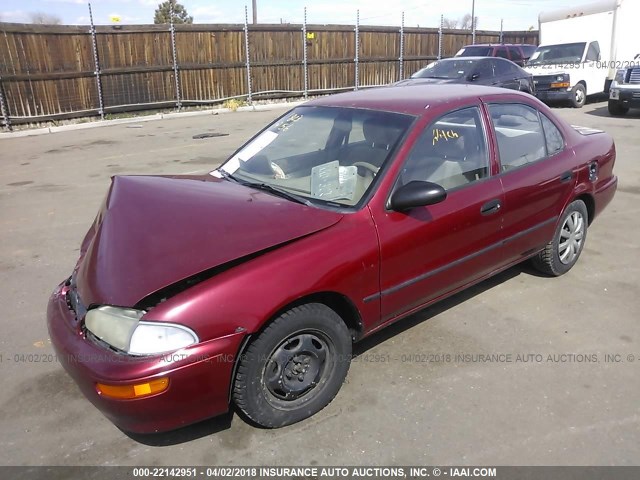 1Y1SK5260TZ011397 - 1996 GEO PRIZM LSI RED photo 2