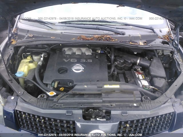 5N1BV28U06N123771 - 2006 NISSAN QUEST S/SE/SL ლურჯი ფოტო 10