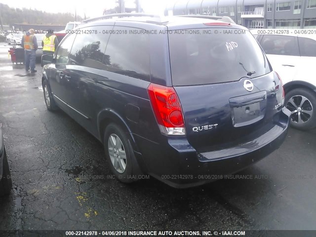 5N1BV28U06N123771 - 2006 NISSAN QUEST S/SE/SL ლურჯი ფოტო 3